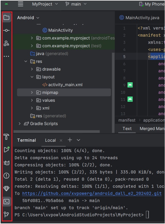 Android studio教學 - 左邊圖示功能介紹