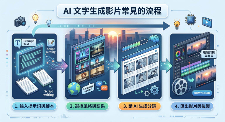 文字生成影片流程