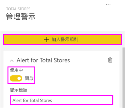 當銷售額低於目標值時，系統可即時提醒相關決策者