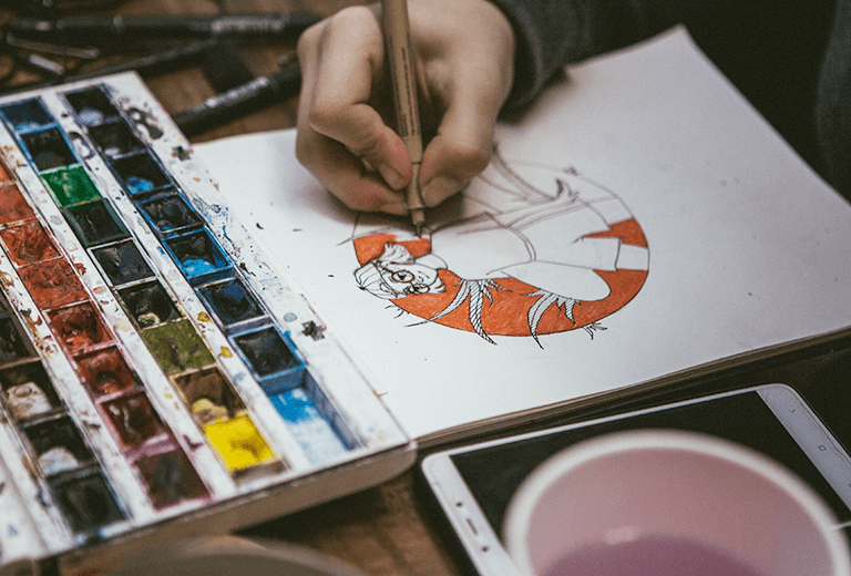 Freelancer繪製插圖畫面