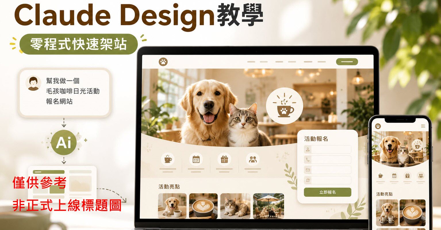 Claude Design + Claude Code教學零程式快速架站