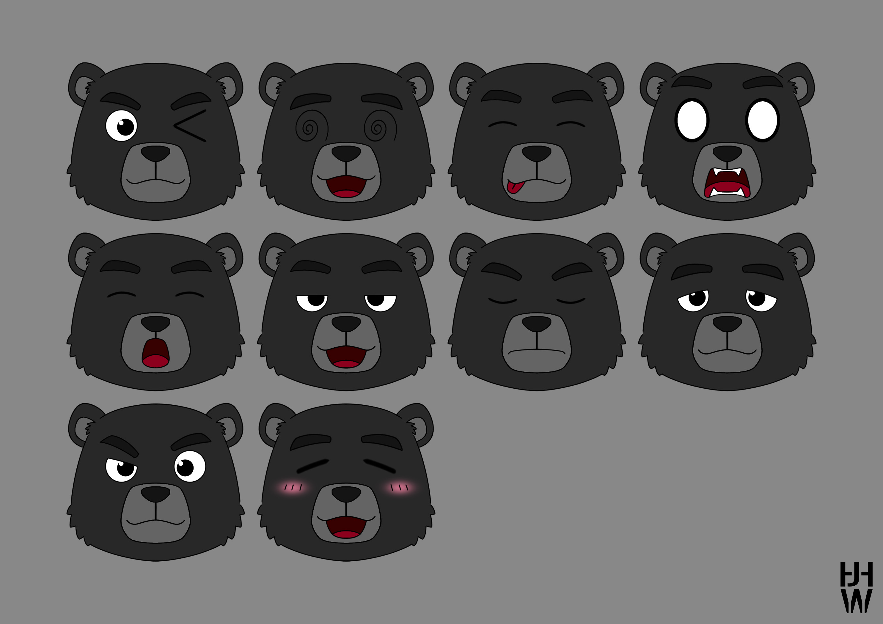 Taiwan Black Bear - character - 表情 2｜巨匠電腦學員作品
