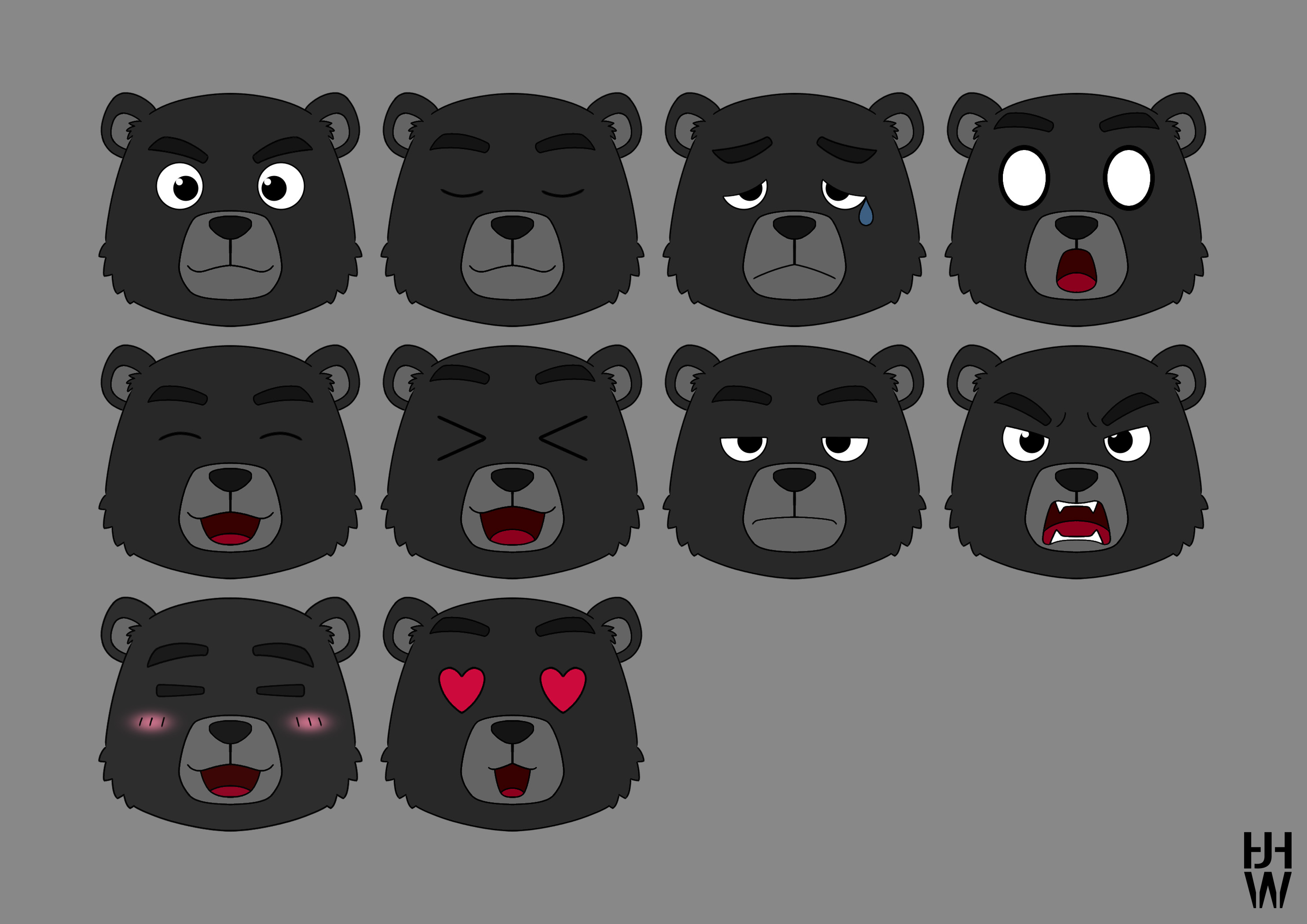 Taiwan Black Bear - character - 表情 1｜巨匠電腦學員作品